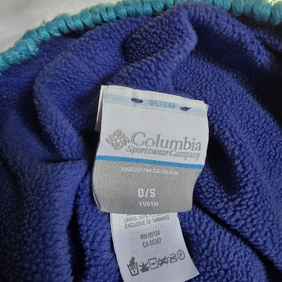 Youth Columbia Striped Knit Beanie Knit Fleece Winter Hat - Picture 5 of 6